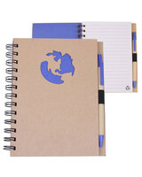 Globe Die Cut Spiral Notebook & Pen 5.875" X 7"