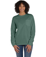 Unisex Garment-Dyed Long-Sleeve T-Shirt with Pocket