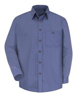 Men's Mini-Plaid Uniform Long Sleeve Shirt