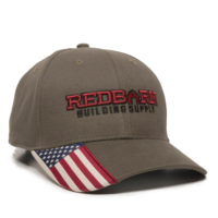 Brushed Twill W/Flag Visor Insert