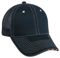 Twill Mesh Back W/Flag Sandwich Visor
